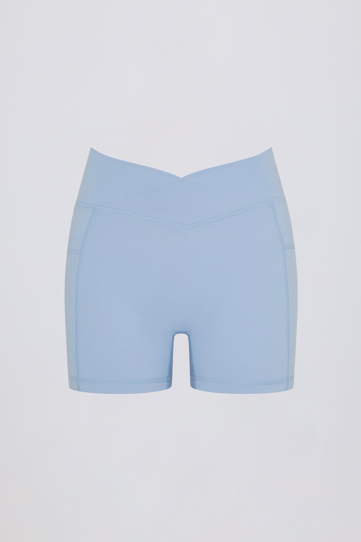 Soft Active Pocket V-Waist Mini Shorts in Sky