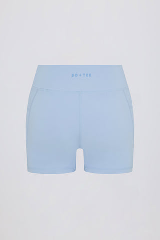 Soft Active Pocket V-Waist Mini Shorts in Sky
