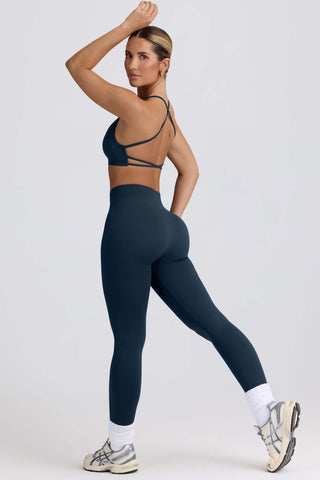 Super Sculpt Seamless Backless Sports Bra in Blue