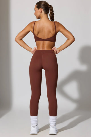 Full Length Leggings with Pockets in Brown