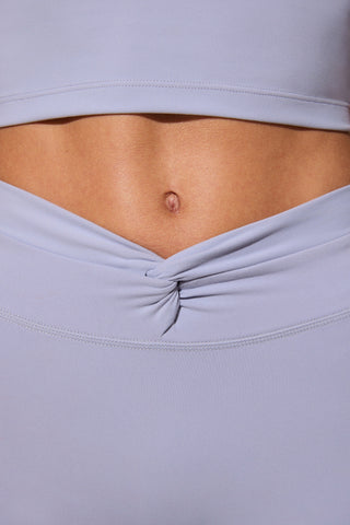 Twist Waist Mini Shorts with Pockets in Periwinkle