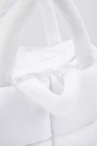 Quilted Puffer Bag in White