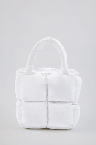 Quilted Puffer Bag in White