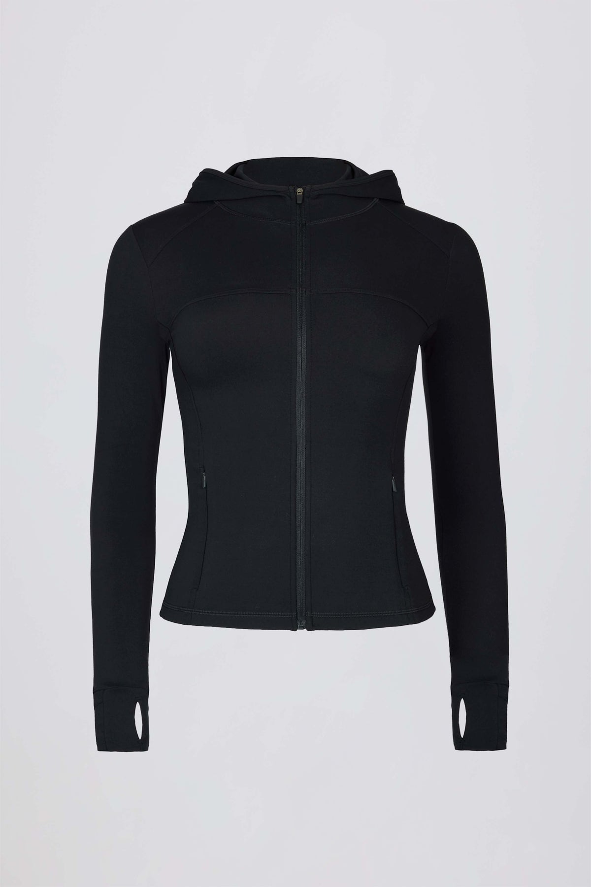 Soft Active Hooded Mid-Layer Jacket in Black