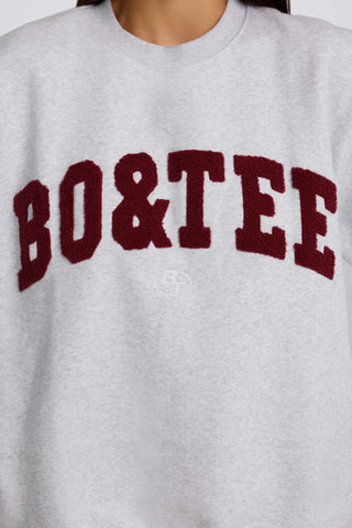 Oversized Crew-Neck Sweatshirt in Heather Grey