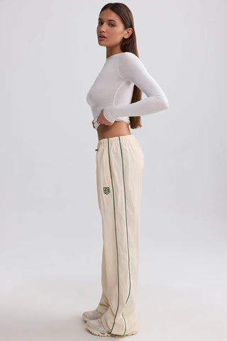Water-Repellent Crinkled Wide-Leg Trousers in Marble