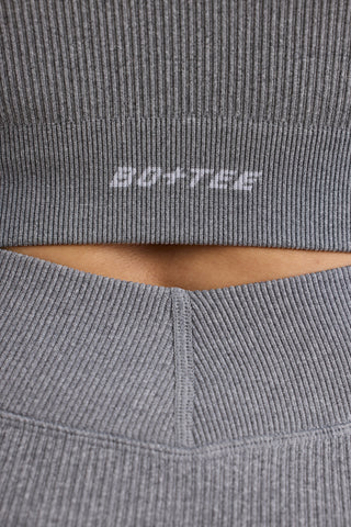 FlexiRib Cropped Jacket in Grey Melange