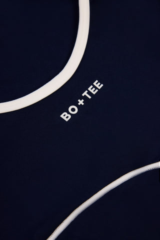 Soft Active Backless Contrast Jumpsuit in Classic Navy