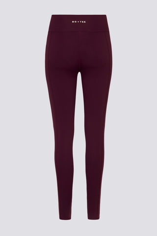 Soft Active V-Waist Leggings in Burgundy