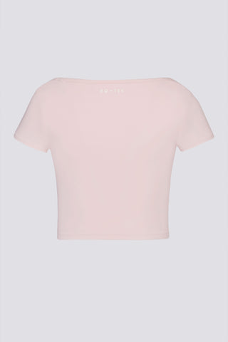 Soft Active Sweetheart-Neck Crop Top in Ballet Pink