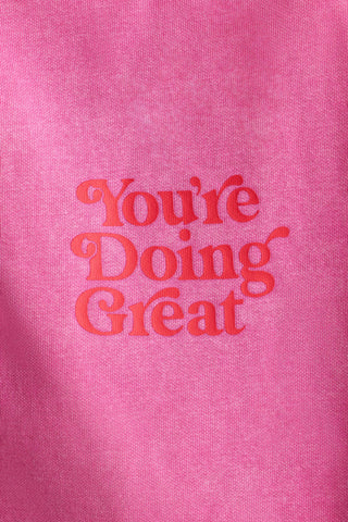 Soft Cotton Jersey Oversized Hoodie in Hot Pink