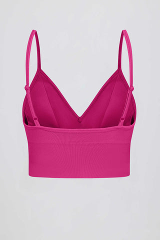 Define Luxe V-Neck Sports Bra in Berry