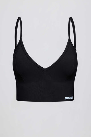 Define Luxe V-Neck Sports Bra in Black