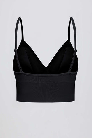 Define Luxe V-Neck Sports Bra in Black