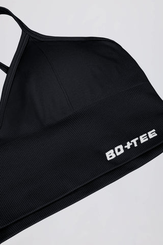 Define Luxe V-Neck Sports Bra in Black