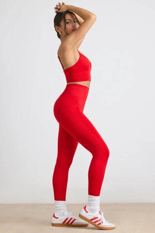 Define Luxe High-Waist Leggings in Red
