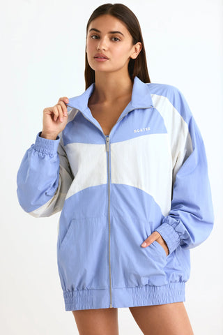 Water-Repellent Colourblock Track Jacket in Lavender Blue