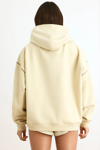 Heavyweight Fleece Oversized Hoodie in Bone