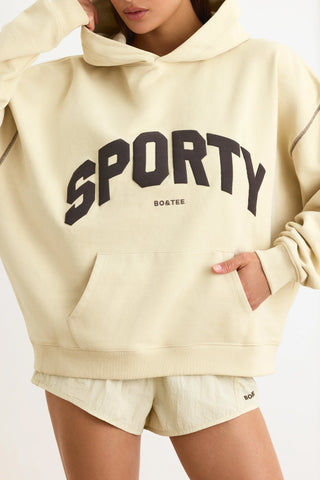 Heavyweight Fleece Oversized Hoodie in Bone