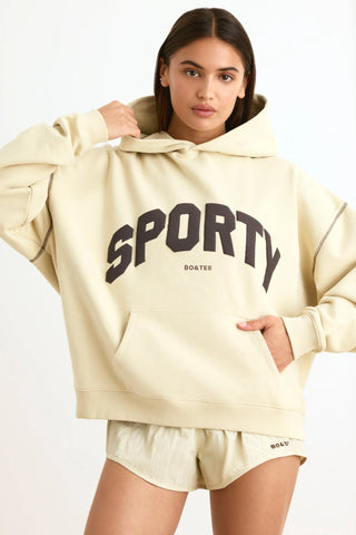 Heavyweight Fleece Oversized Hoodie in Bone