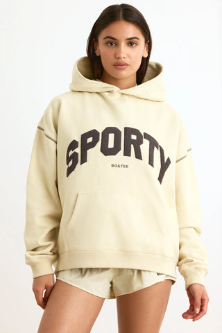 Heavyweight Fleece Oversized Hoodie in Bone