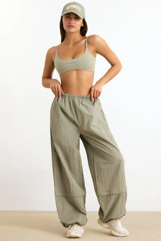 Water-Repellent Convertible Wide-Leg Track Pants in Mineral