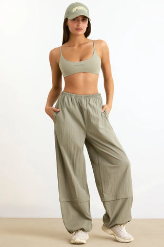 Water-Repellent Convertible Wide-Leg Track Pants in Mineral