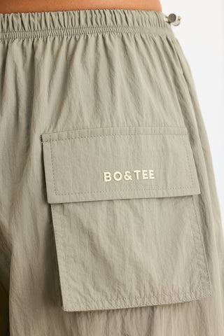 Water-Repellent Convertible Wide-Leg Track Pants in Mineral