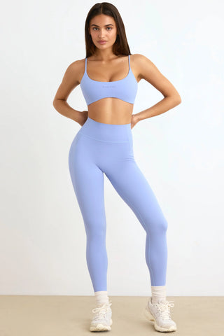 Soft Active High-Waist Leggings in Lavender Blue