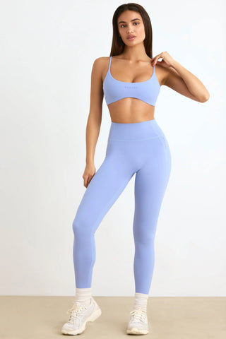 Soft Active High-Waist Leggings in Lavender Blue