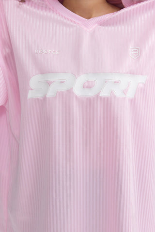 Piqué Jersey Oversized T-Shirt in Baby Pink