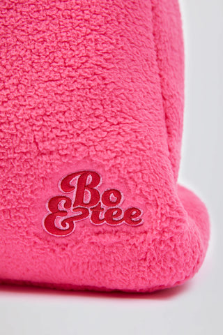 Oversized Fleece Tote Bag in Hot Pink