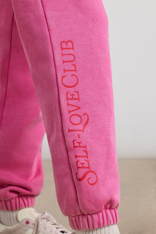 Brushed Jersey Oversized Joggers in Hot Pink