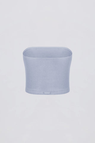 Brushed Jersey Bandeau Top in Soft Blue