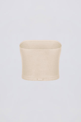 Brushed Jersey Bandeau Top in Ecru