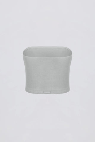 Brushed Jersey Bandeau Top in Fog Grey