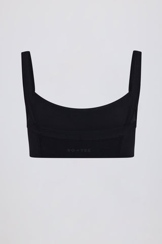 Soft Active Seam-Detail Sports Bra in Black