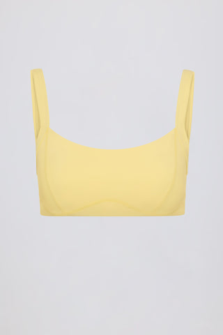 Soft Active Seam-Detail Sports Bra in Lemon