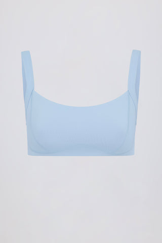 Soft Active Seam-Detail Sports Bra in Sky
