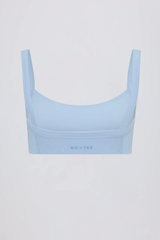 Soft Active Seam-Detail Sports Bra in Sky