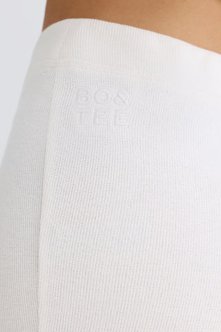 Textured Cotton Jersey Flared Trousers in White