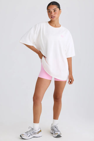 Soft Cotton Jersey Oversized T-Shirt in White