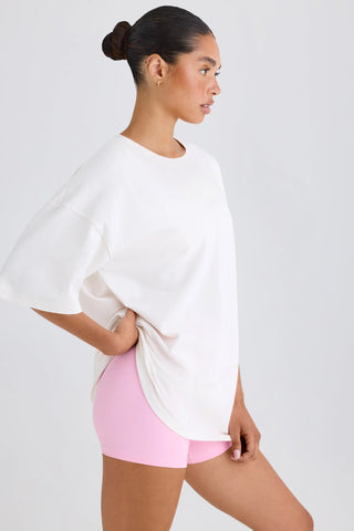 Soft Cotton Jersey Oversized T-Shirt in White