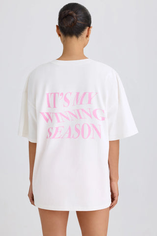 Soft Cotton Jersey Oversized T-Shirt in White