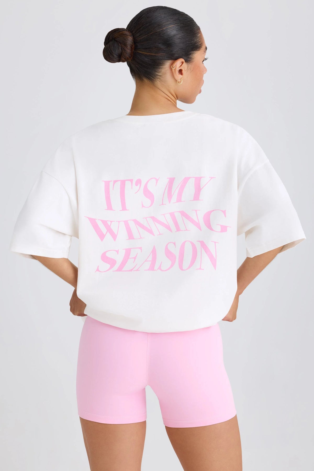 Soft Cotton Jersey Oversized T-Shirt in White