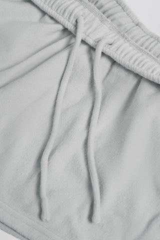 Brushed Jersey Elasticated Mini Shorts in Fog Grey