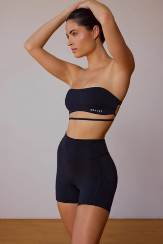 High-Waist Mini Shorts in Black