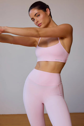 Cross-Back Sports Bra in Soft Pink
