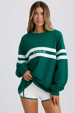 Soft Loopback Jersey Oversized Sweatshirt in Varsity Green