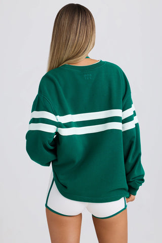 Soft Loopback Jersey Oversized Sweatshirt in Varsity Green